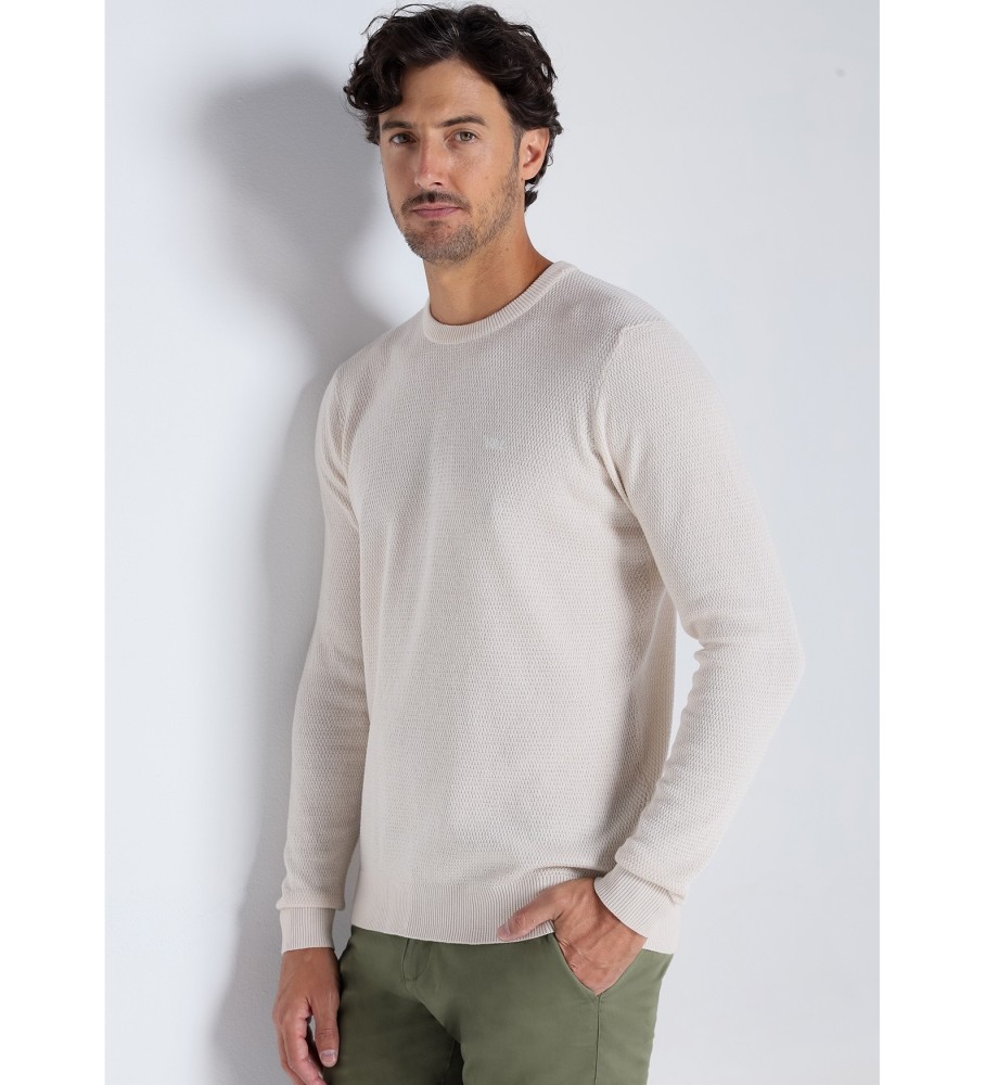 Victorio & Lucchino, Camisa V&L Bege Estruturada com Gola Redonda