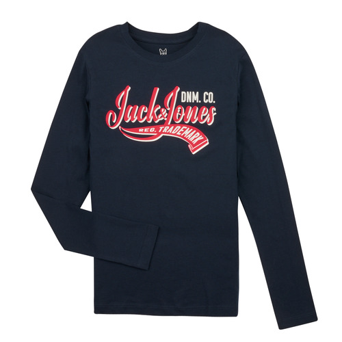 Jack & Jones - JJELOGO TEE LS ONECK 2 COL JNR - Marine