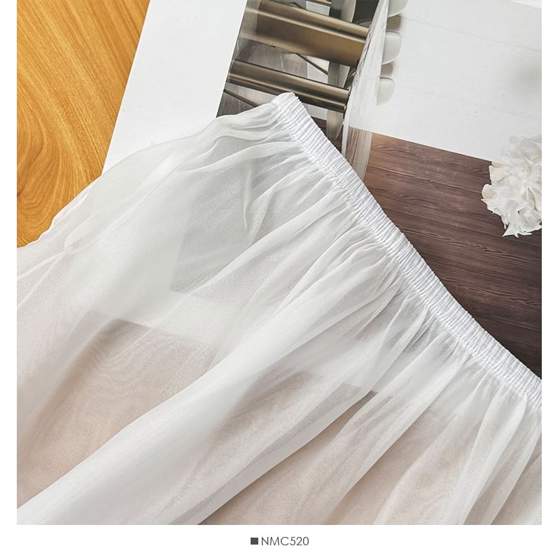 Lemongrass - Minirok met elastische taille en doorschijnende stof
