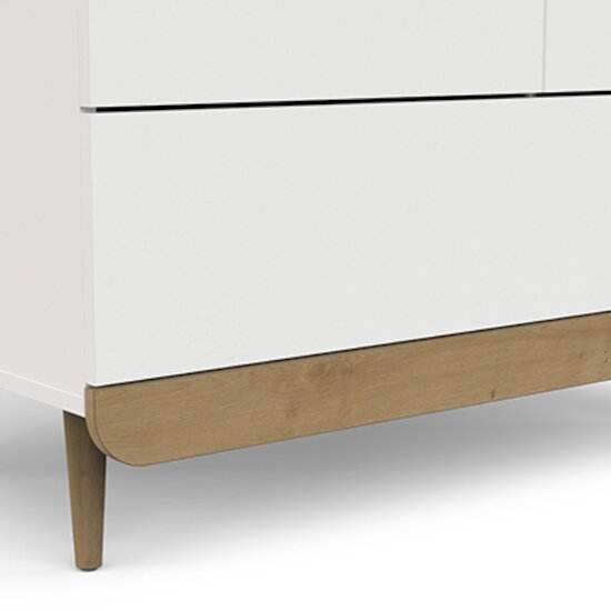 Scandinave Arnoire 2 portes + 1 tiroir   Blanc / Chêne        de               CBA Meubles