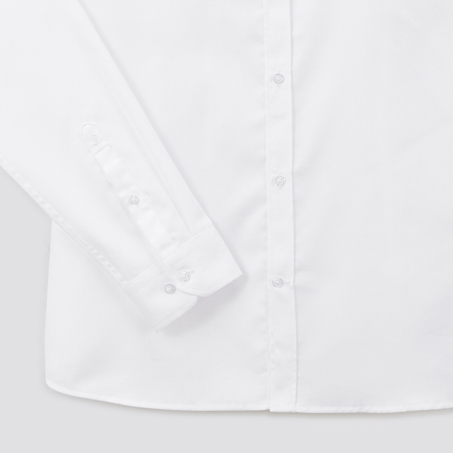 Chemise slim unie stay white/black coton Blanc