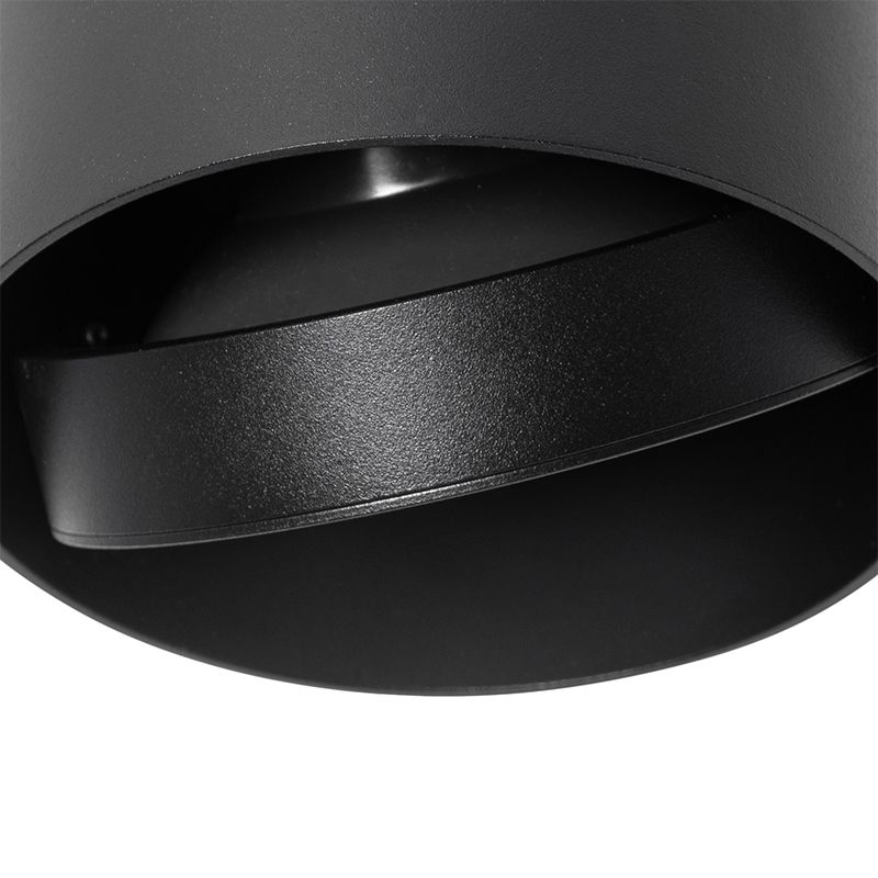 Design opbouwspot zwart draai- en kantelbaar GU10 111mm - Impact
