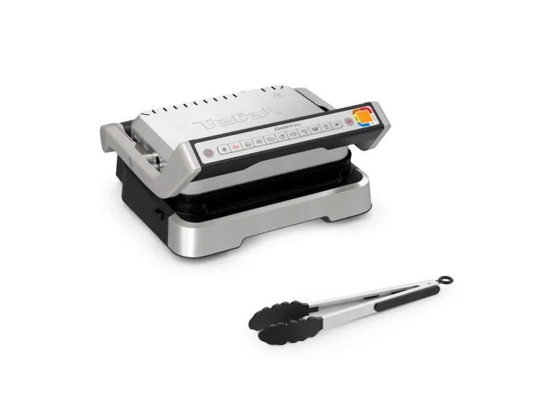 Tefal OptiGrill 2in1 GC773D, Rustfrit stål, Metal, Rektangulær, Knapper, Dreje, Stegeplade, 600 cm²