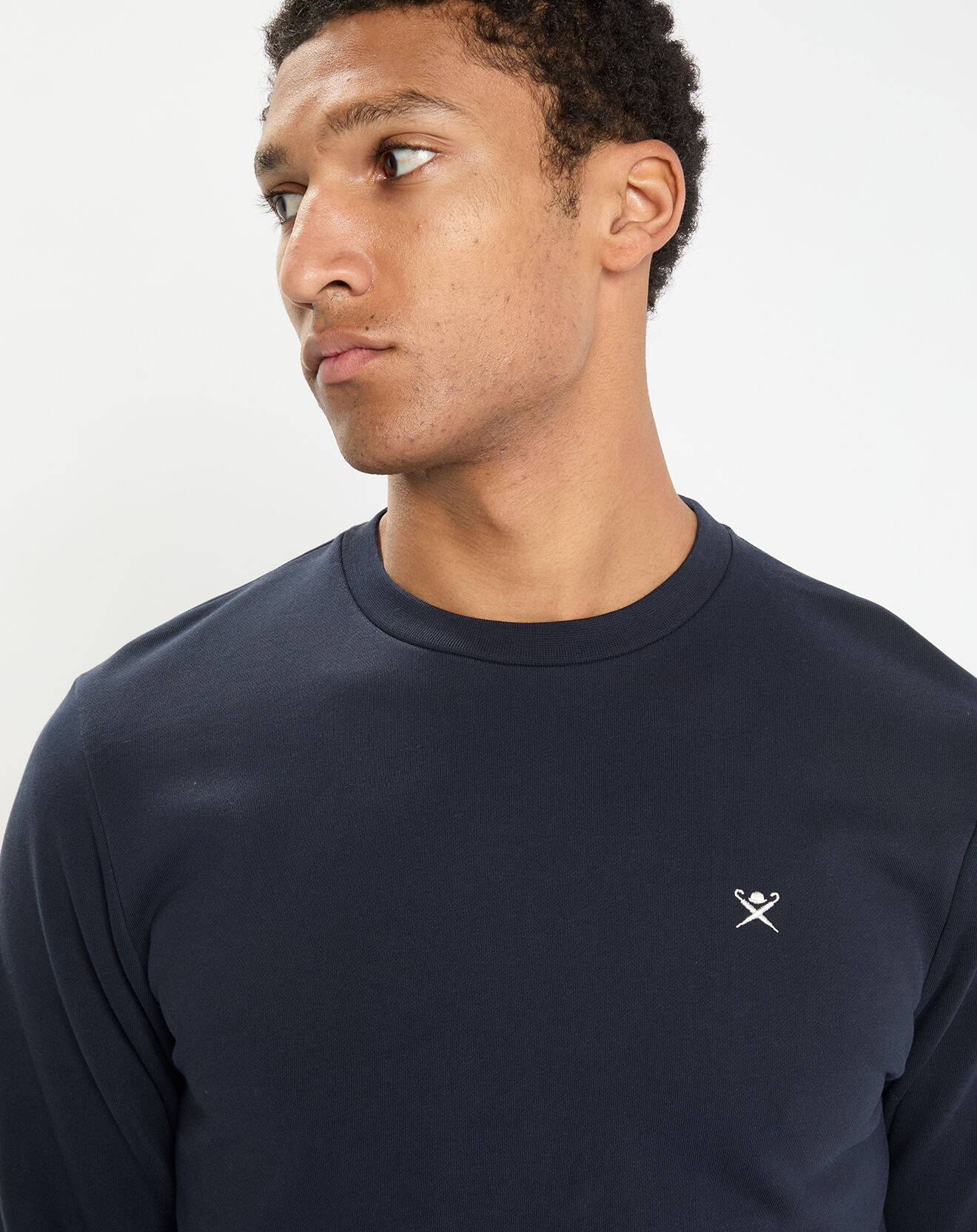 Hackett London Sweat col rond bleu foncé