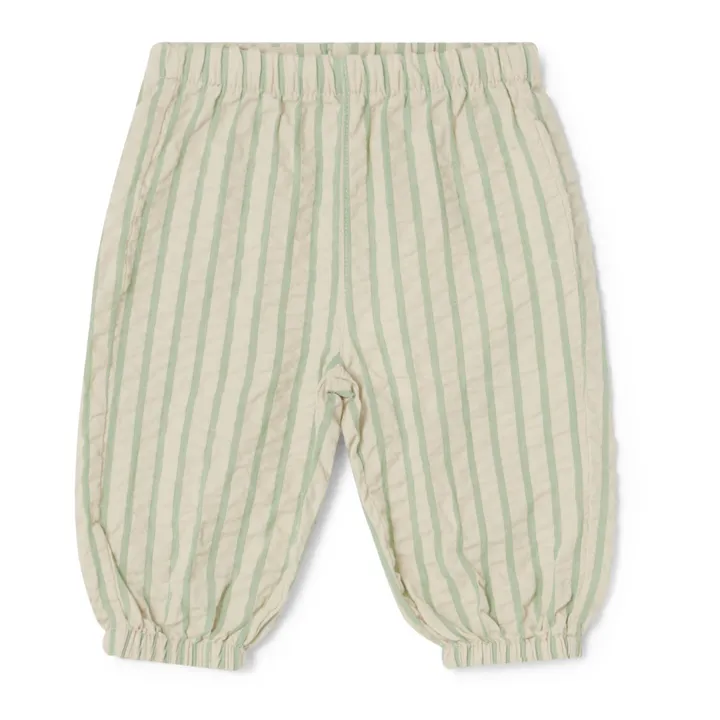 garbo&friends Pantalon Rayé Seersucker Bébé | Vert