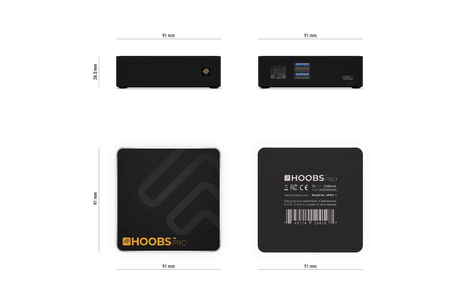 Funk-LAN-Gateway Hoobs Pro<br>Plug-and-Play Smart-Home-Zentrale für alle Geräte
