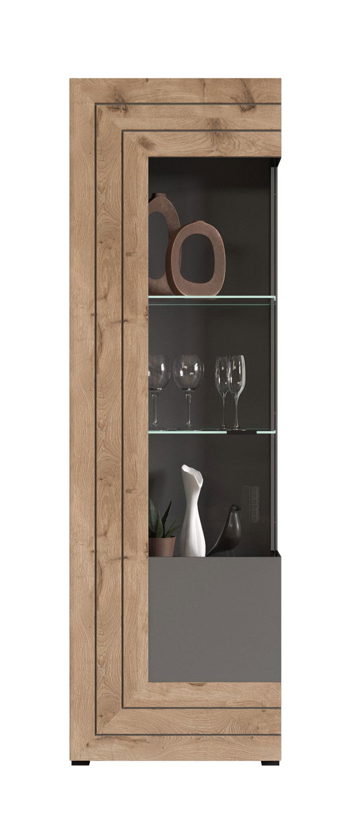 Vitrine FRENO I Oak/ grau