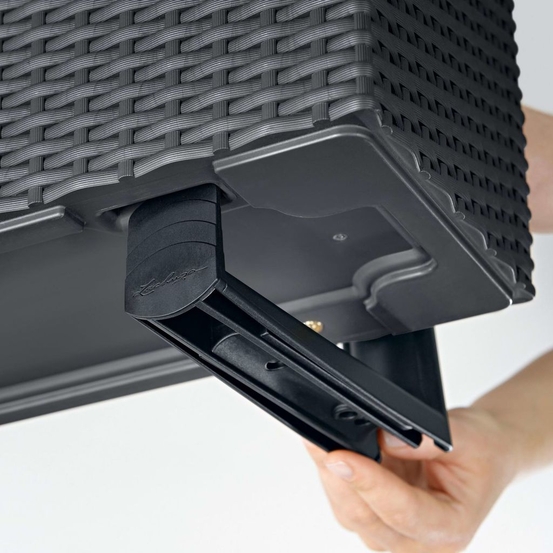 Supports pour balconnière x2 en polypropylène, noir