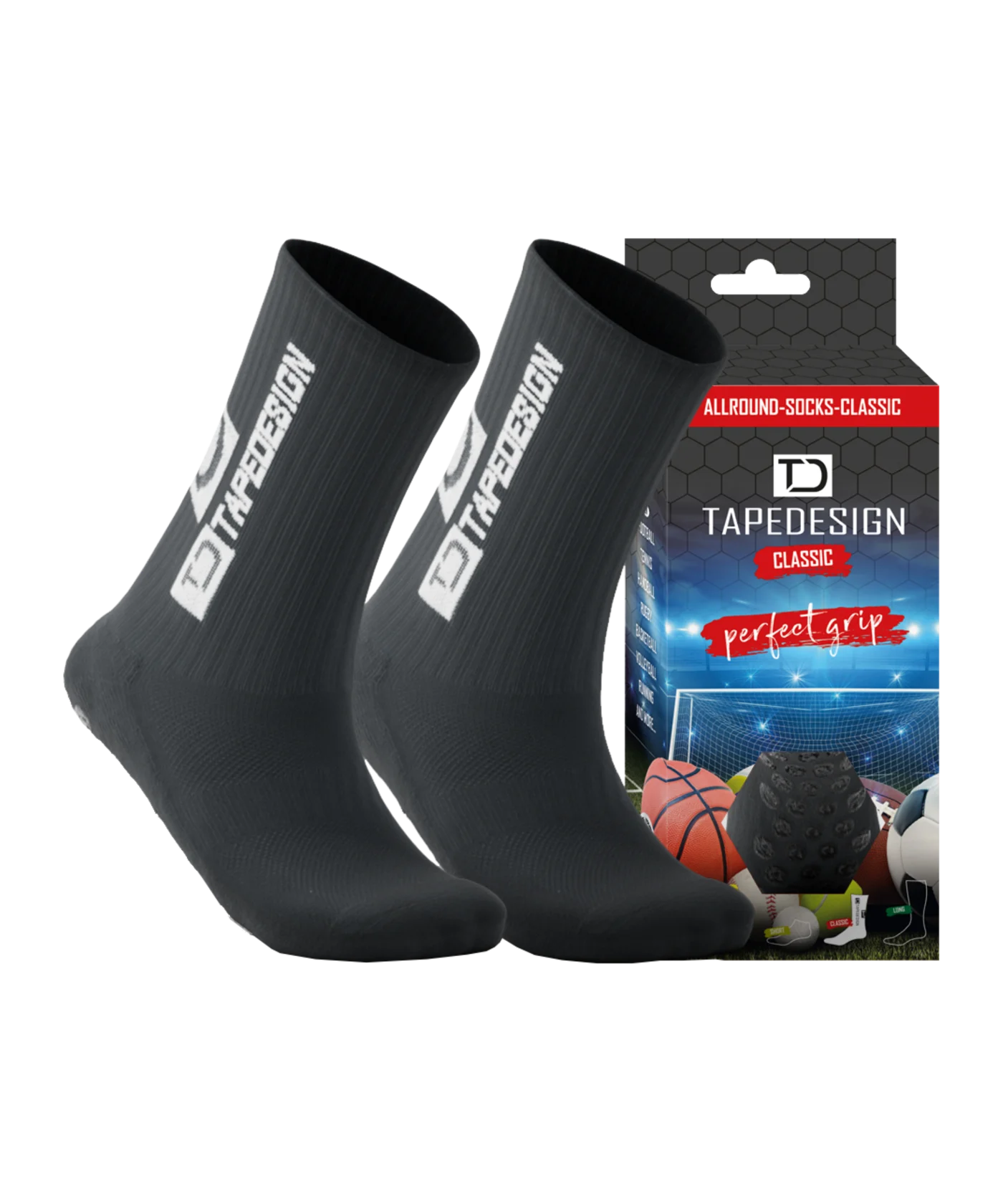Tapedesign Gripsocks Socken Dunkelgrau F016
