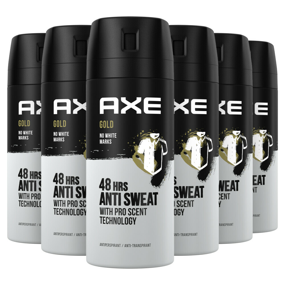 6x Axe Anti-transpirant Spray Gold150 ml
