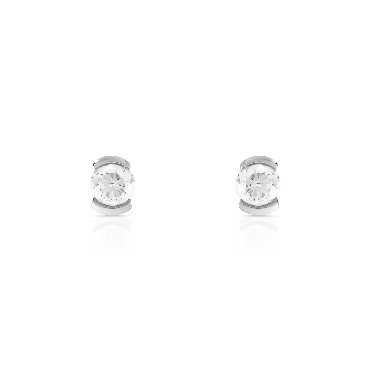 Boucles d'oreilles or blanc 750 diamant 0.50 carat h/p1