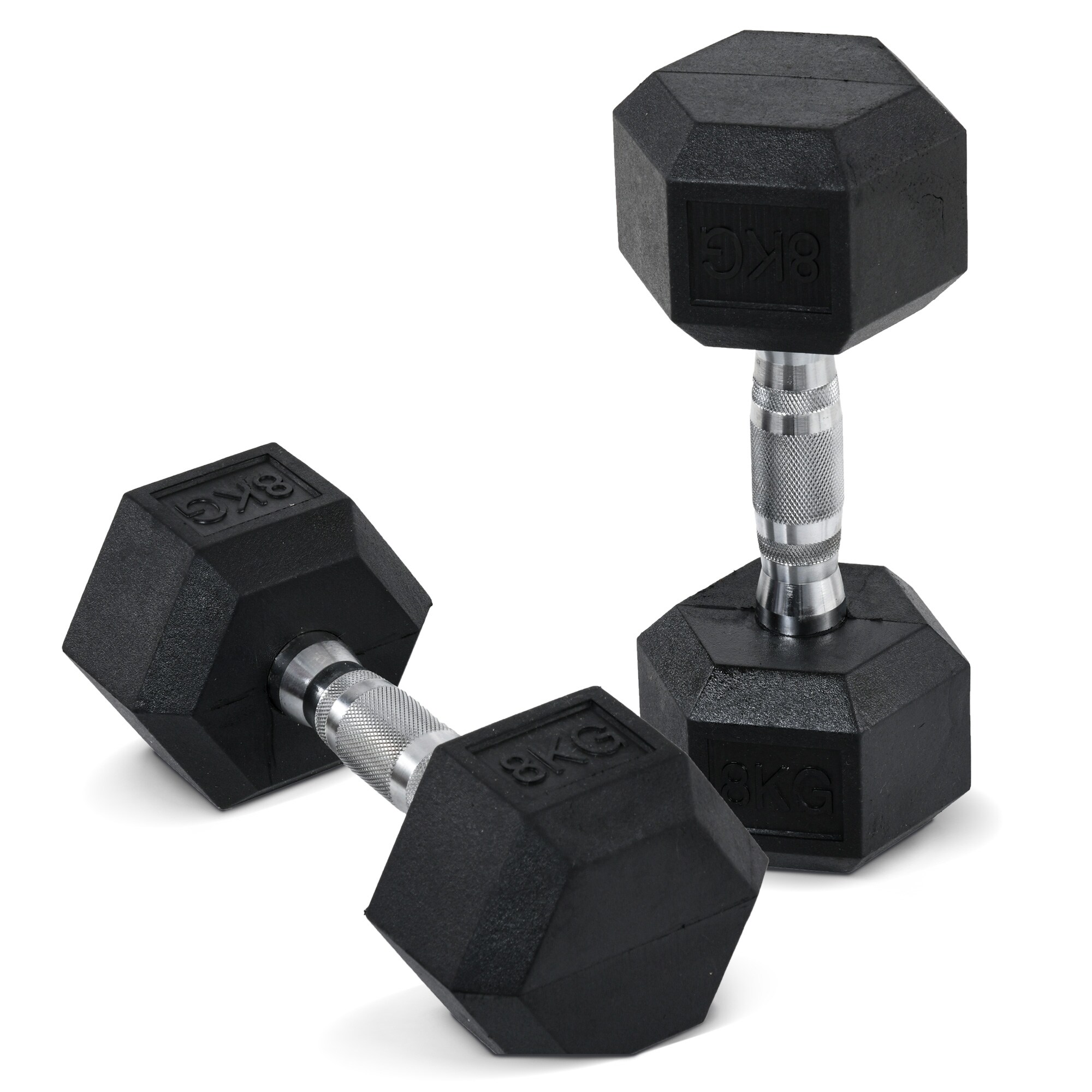HOMCOM Kurzhantel 2er Set in Hexagon Form schwarz, silber 12,7B x 12,7T x 8,6H cm