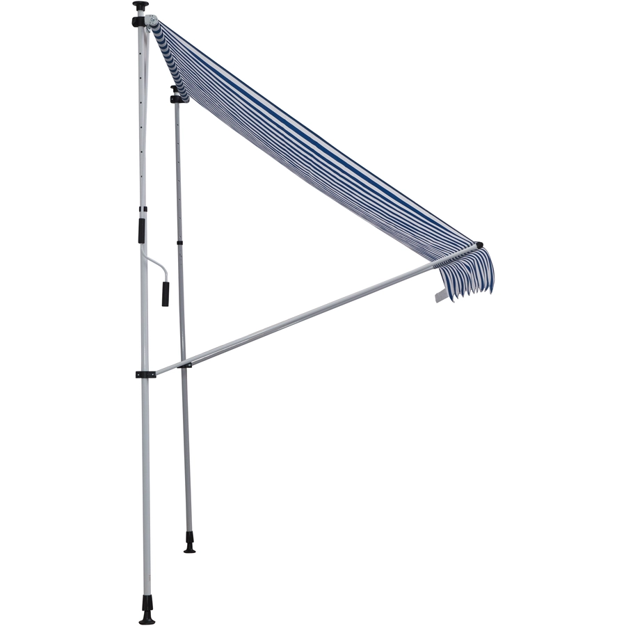 Outsunny Klemmmarkise mit Handkurbel blau