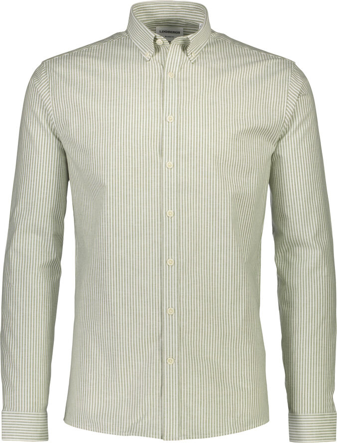 Lindbergh Striped superflex oxford L/S Lt army