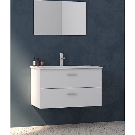 Bergamo one-pack bademøbelsæt 85 cm - mat hvid