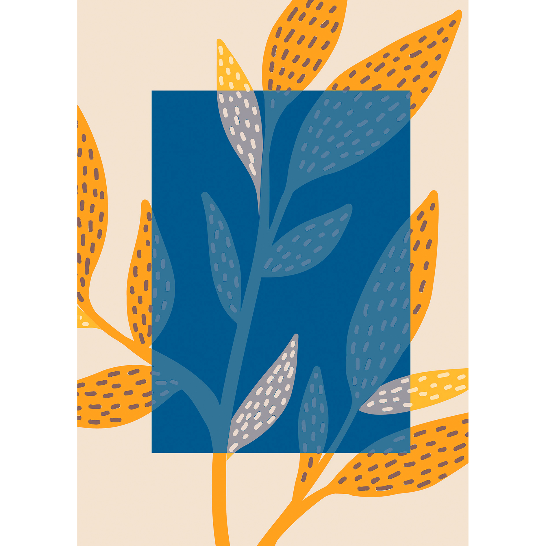 Wandbild ILLUSTRATION COLORFUL FOLIAGE - 50x70 cm