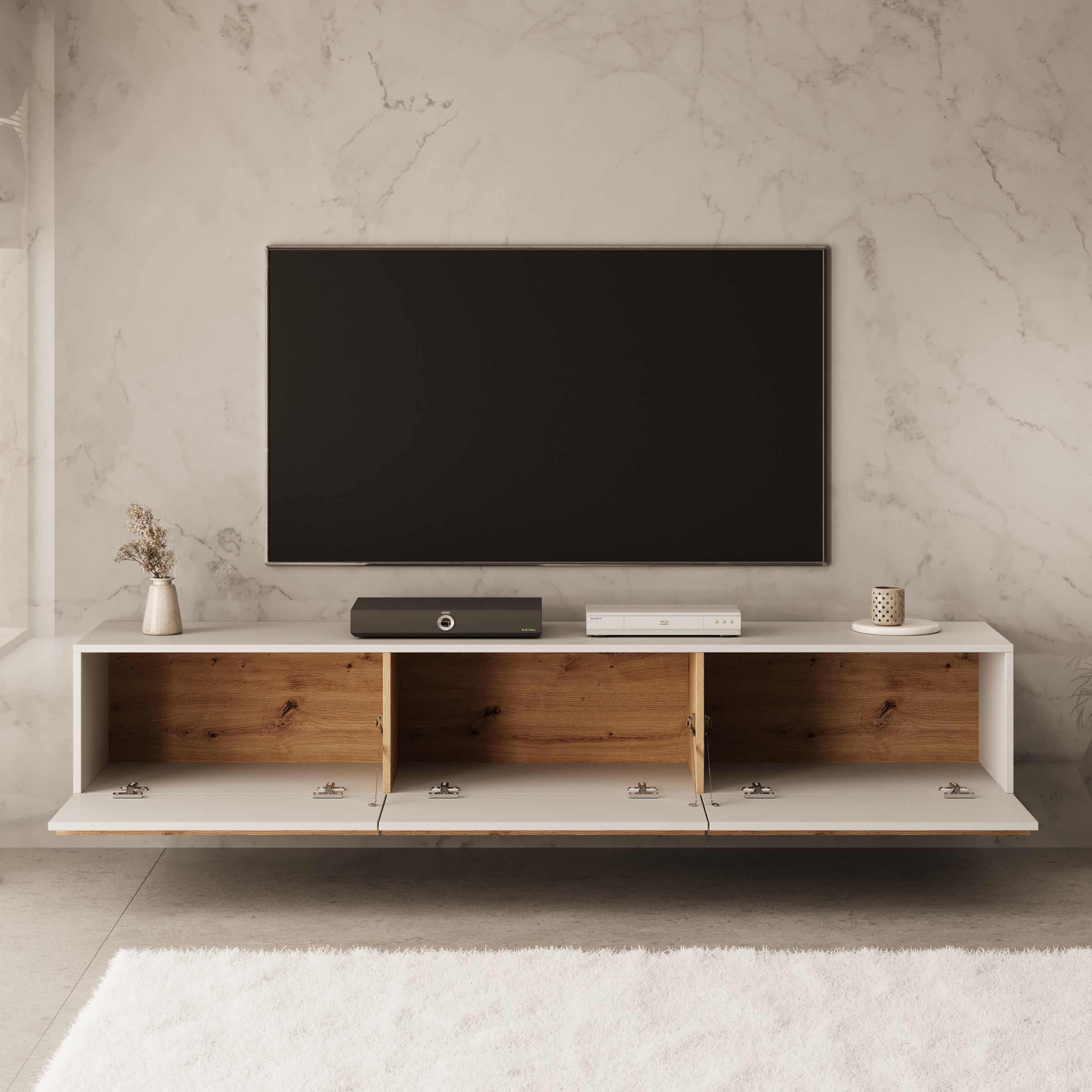 Meubella - TV-Meubel Arda - Beige - 192 cm