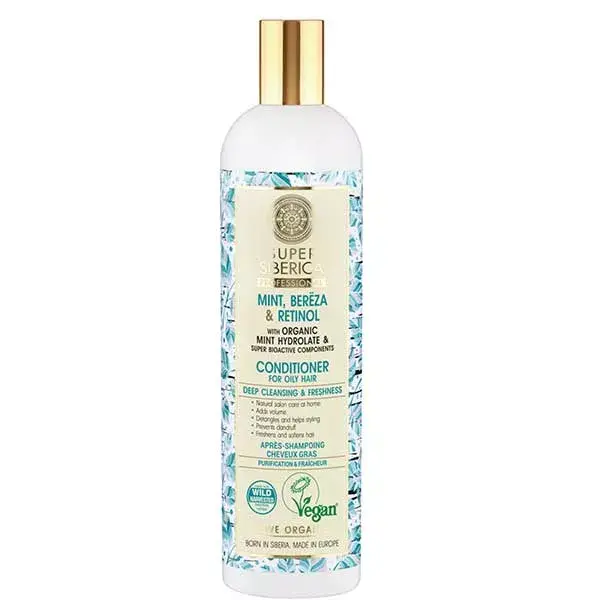 Natura Siberica - Apres-shampoing Menthe et Bouleau cheveux gras 400ml