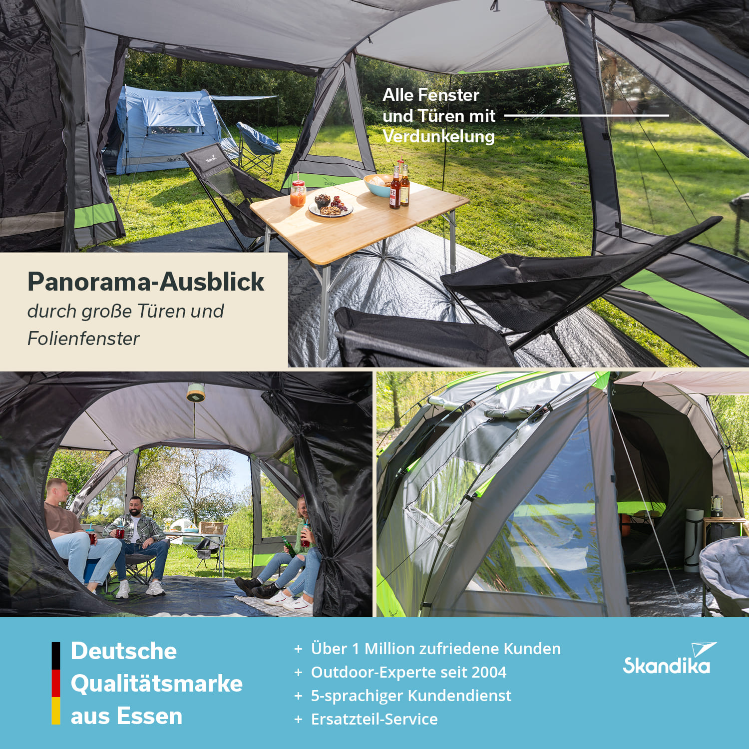 Skandika Kambo 6 tunneltent - Black