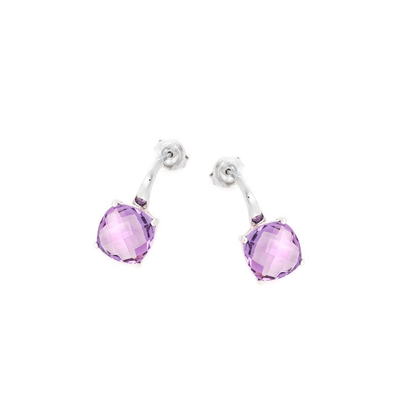 BOUCLE D'OREILLE ARGENT AMETHYSTE