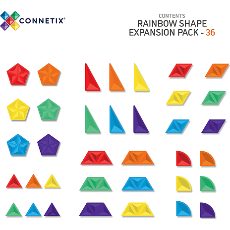 Connetix Expansion Pack magnetsæt 36 dele- Rainbow