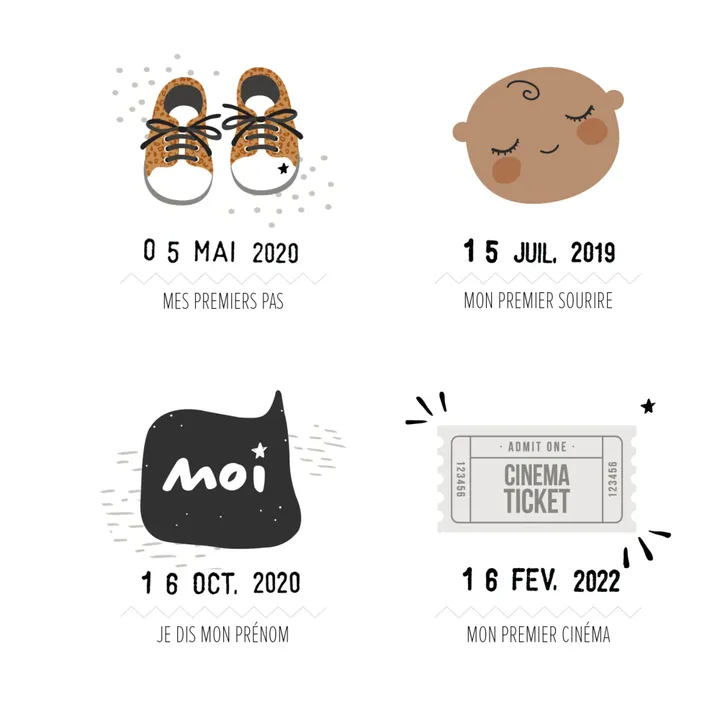 Les Petites Dates Affiche à tamponer Mes Premières Fois