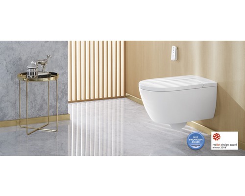 Villeroy & Boch ViClean-I 100 douchetoiletset, diepe spoeling, open rand, glanzend wit met coating, met toiletzitting V0E100R1