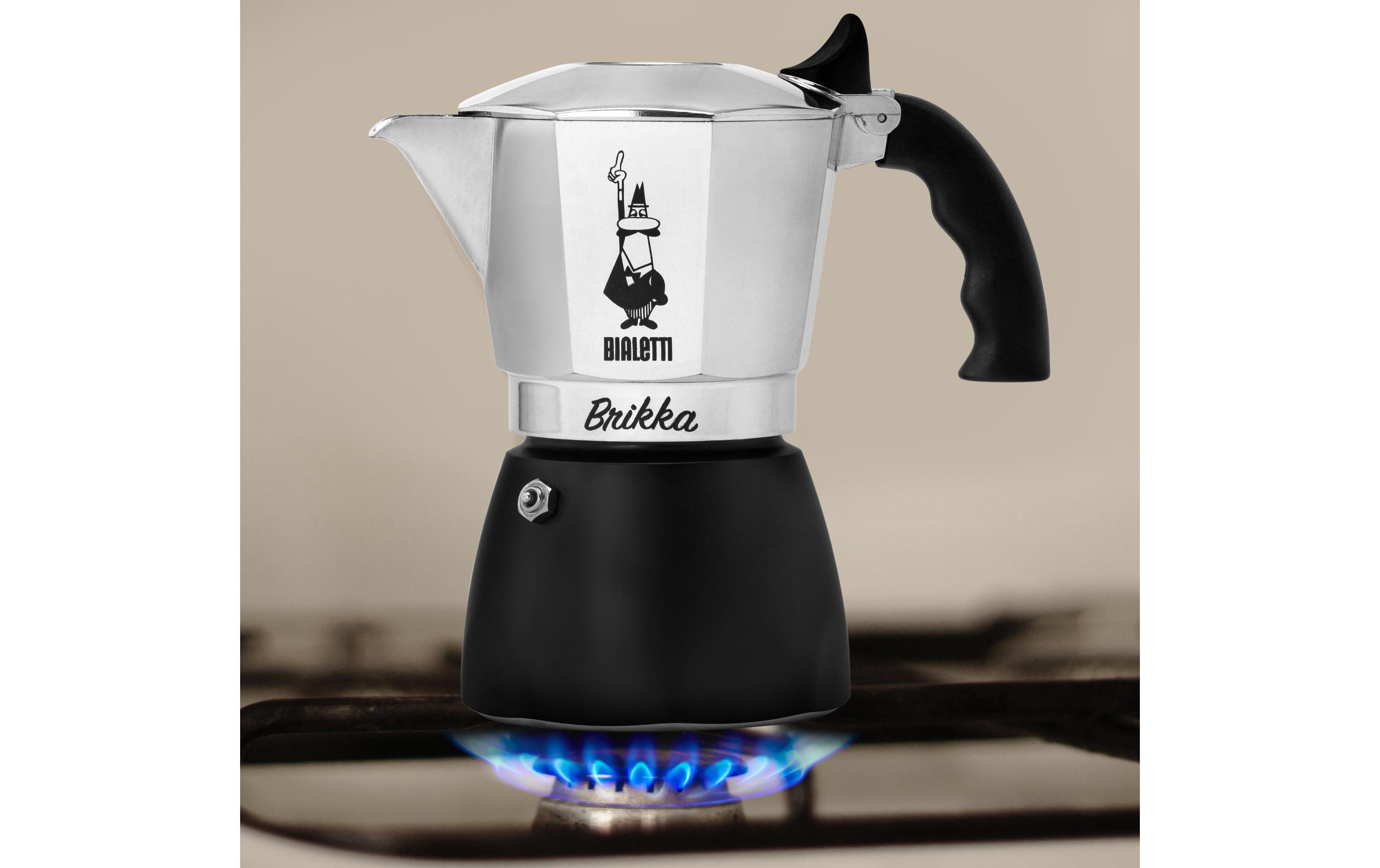 Espressokocher Brikka 4 Tassen, SilberItalienische Espressokanne – ein Design-Klassiker