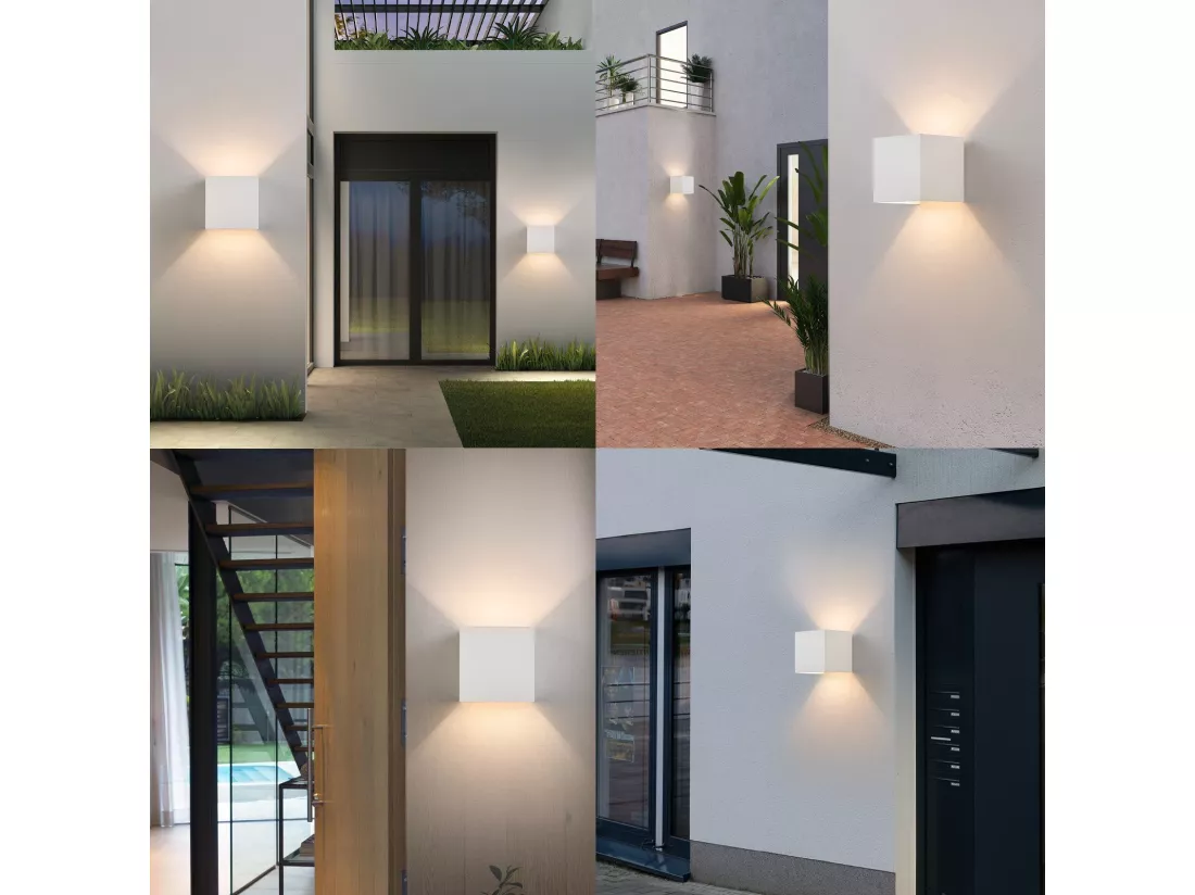 NETTLIFE Applique Murale LED Int/Ext, Blanc Chaud IP65, pour Maison, Chambre, Couloir, Cage d’Escalier