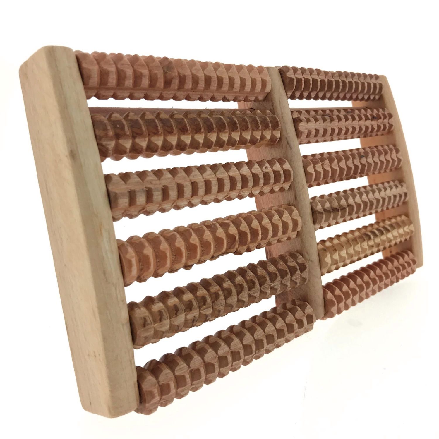 Dewello® Hochwertiger Fußroller, Fußmassage, Stressreduzierung, Entspannung, aus Holz, 2 x 6 Rollen, über 1000 Massagenoppen