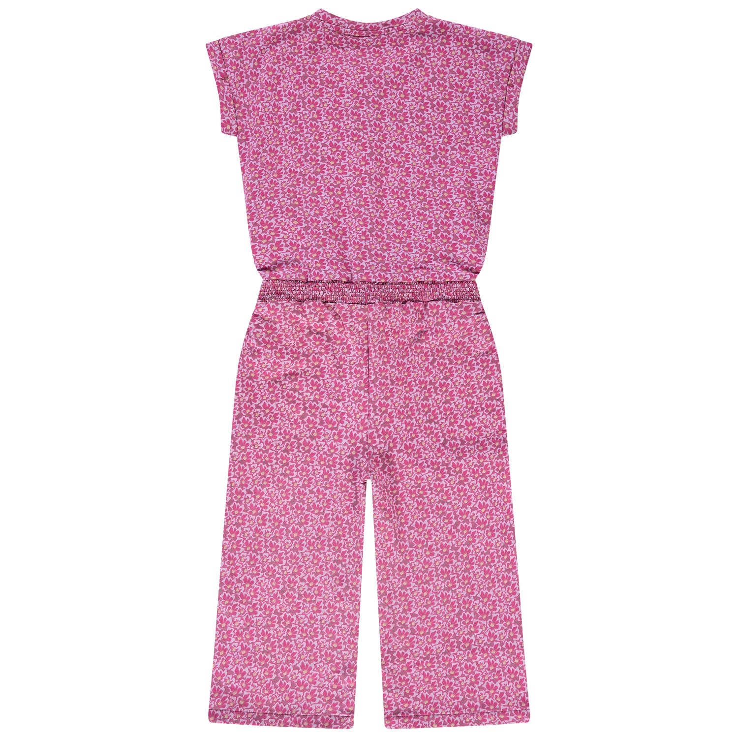 Stains & Stories peuter jumpsuit korte mouwen all over print paars