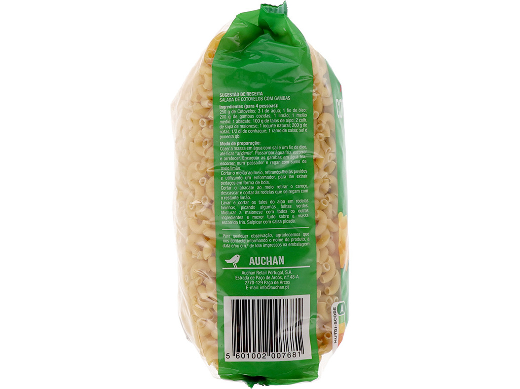 MASSA AUCHAN COTOVELOS 500G