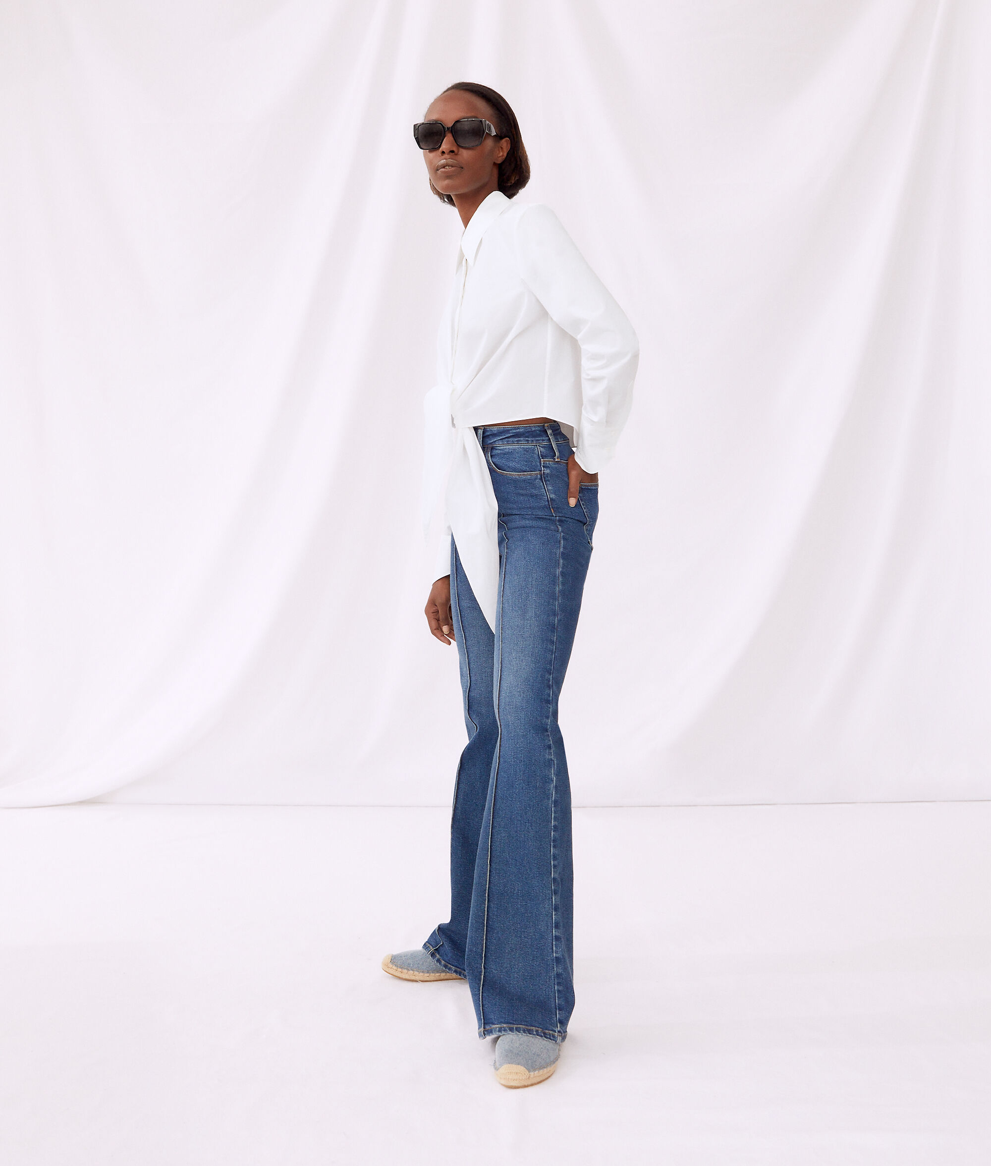 CHEMISE EN POPELINE NOUÉE À LA TAILLE KARL X AMBER VALLETTA