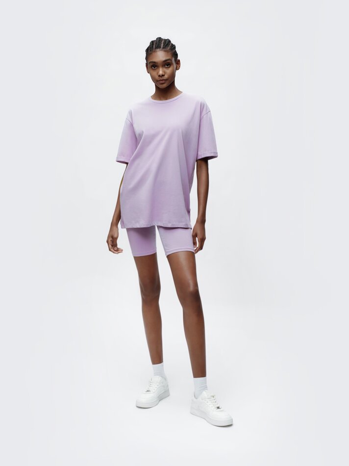Camiseta oversized de manga curta - Malva Claro