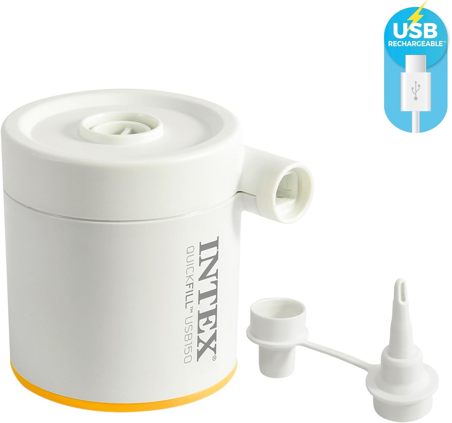 INTEX 64011 - Luftbett - Twin Dura-Beam Truaire inkl. USB-Luftpumpe (blau, 99x191x22cm) Luftmatratze Campingbett