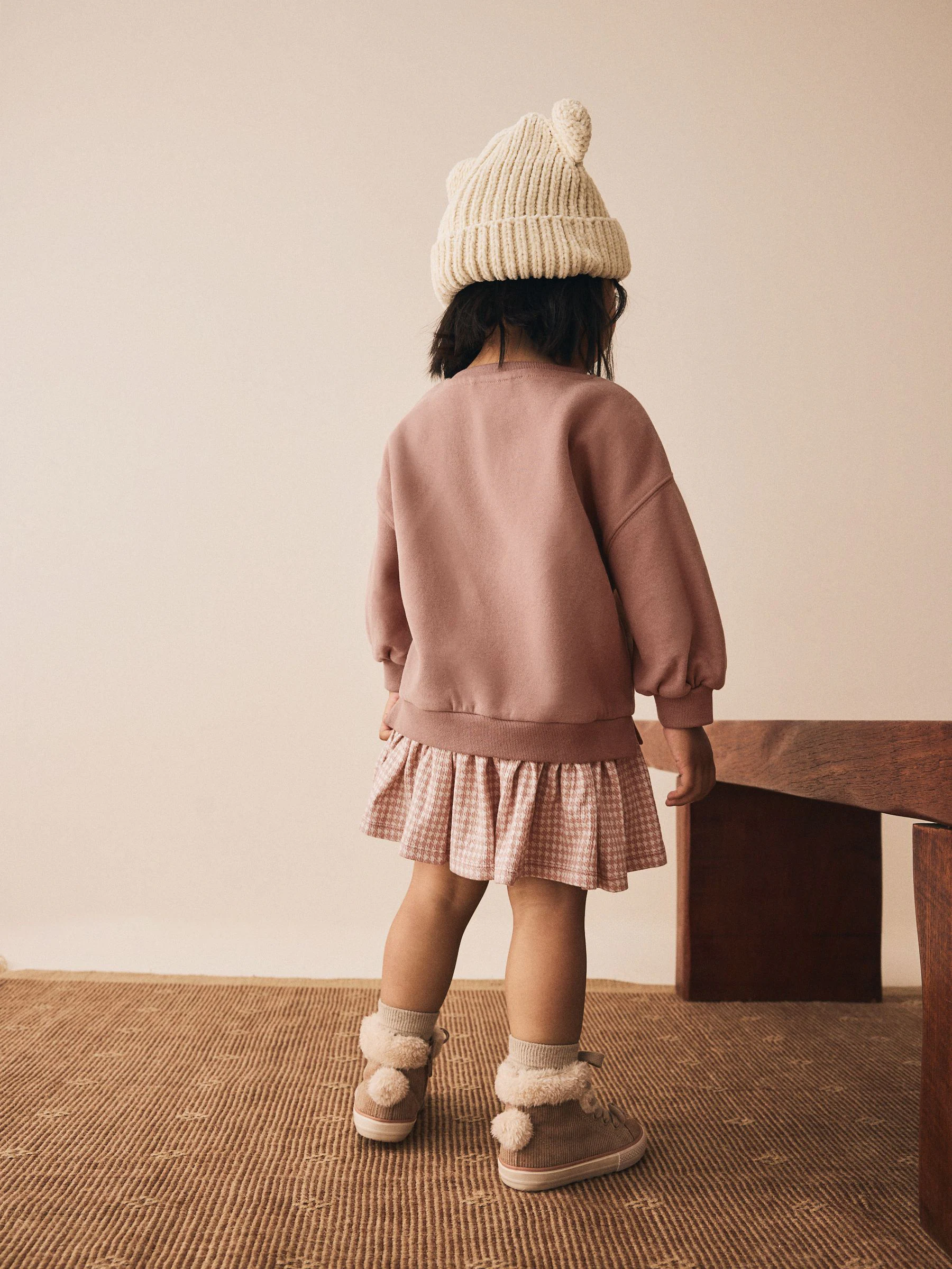 Neutral Panda - Sweaterjurk met ruit (3mnd-7jr)