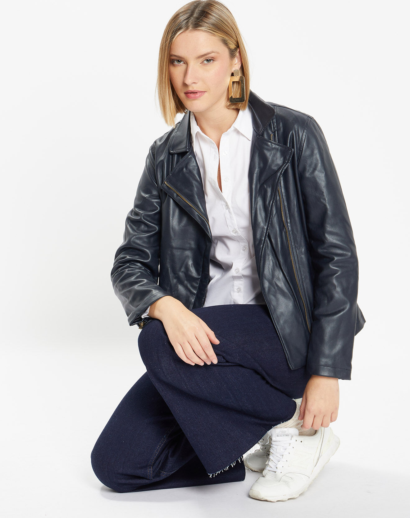 Galeries Lafayette Blouson Calpaga bleu marine