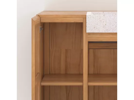 Meuble de salle de bain en bois avec vasque intégrée 80 cm - Noa