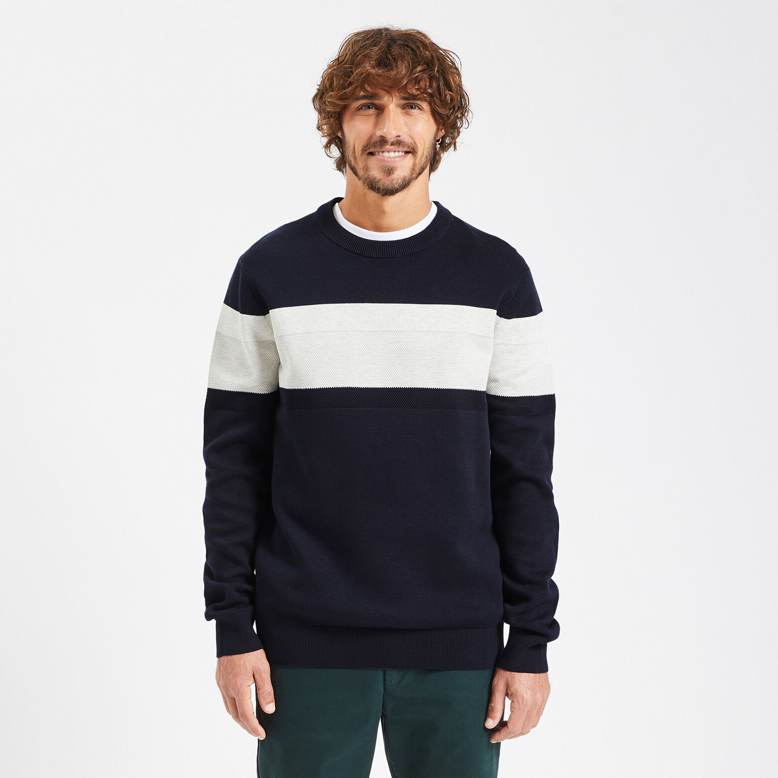 Pull colorblock 'le parfait by JULES' Bleu moyen