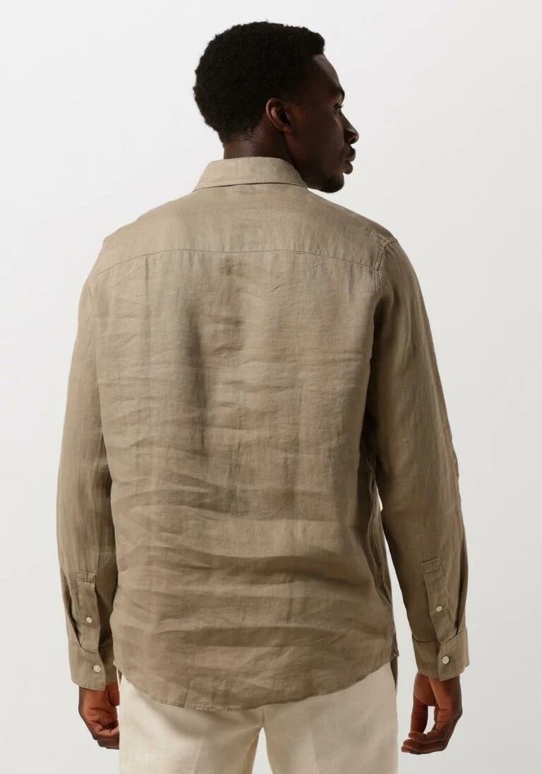 DRYKORN beige drykorn casual overhemd ramis