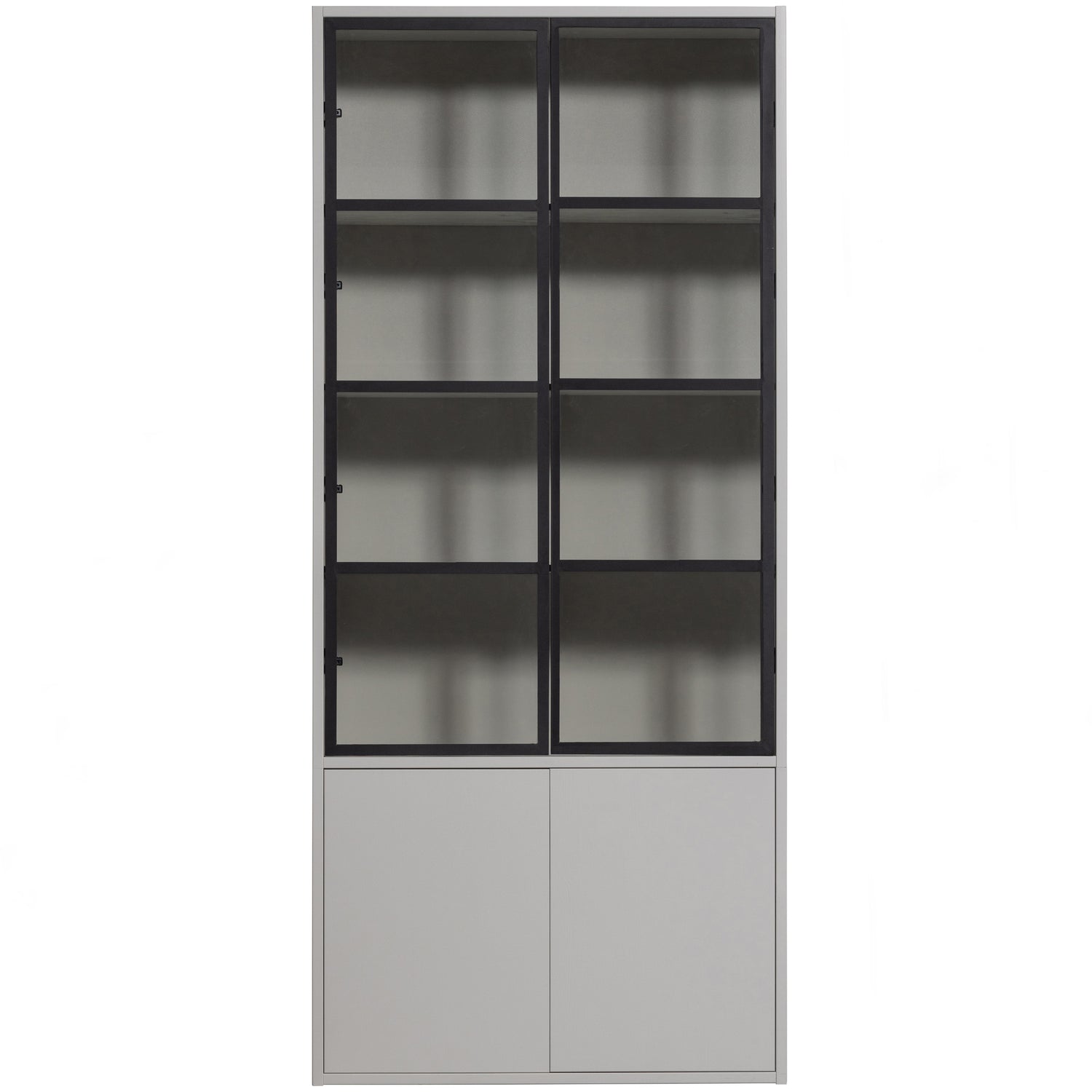 vtwonen Basic 4-Deurs Vitrinekast - Grenen - Mist - 230x101x40