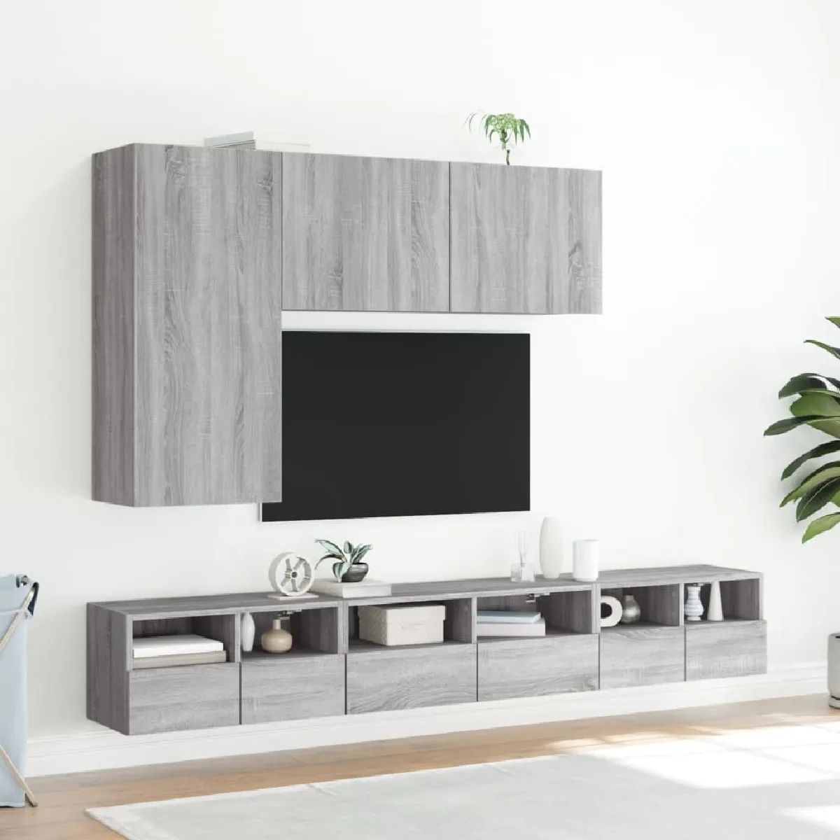 vidaXL - Meuble TV mural Gris sonoma 60 cm