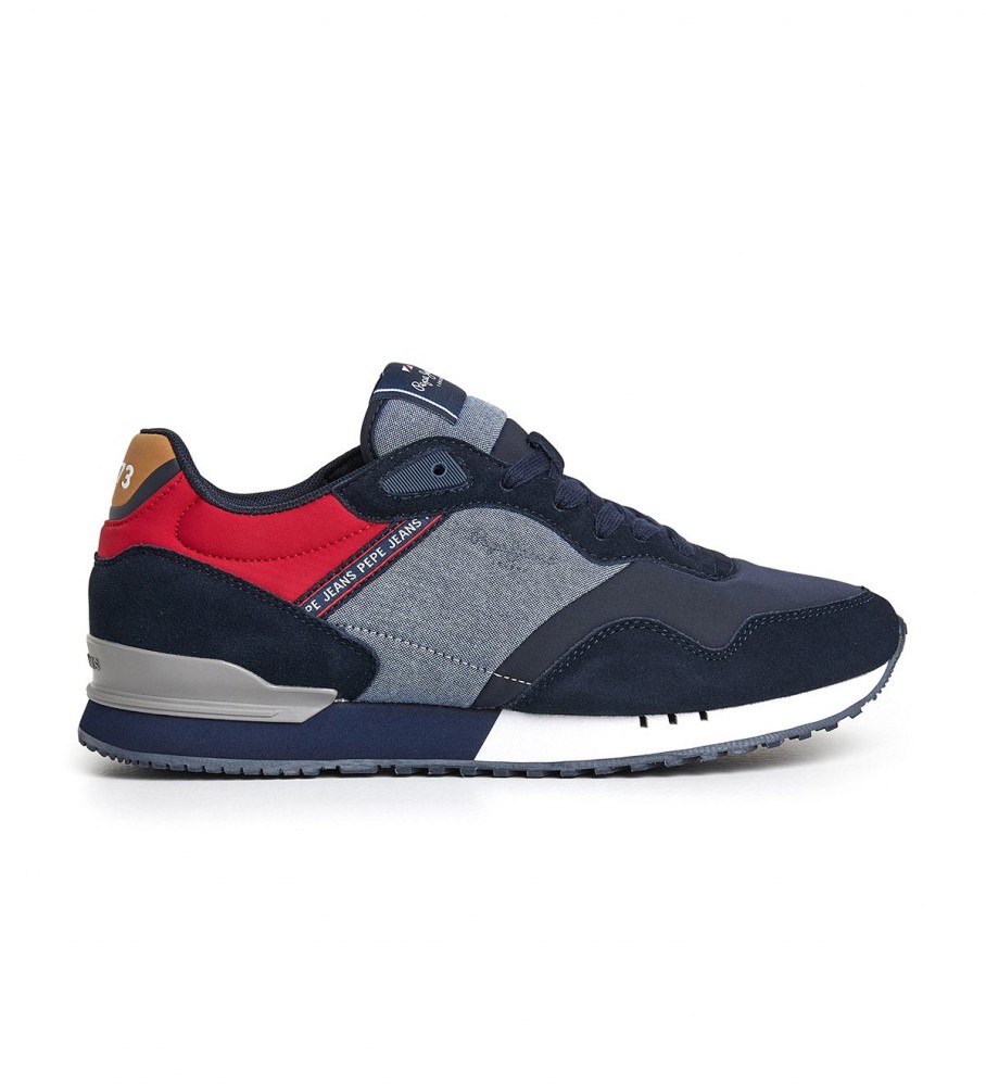 Tênis Pepe Jeans London One M em couro azul-marinho