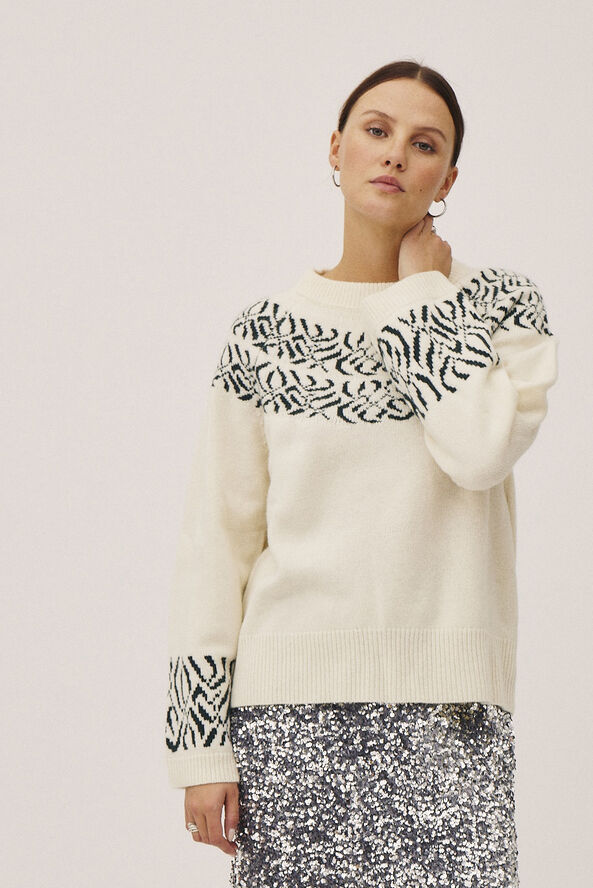 Magasin du Nord Collection Xmas Sweater m. DIY Perler - 100% Lammeuld A kiss under the mistletoe