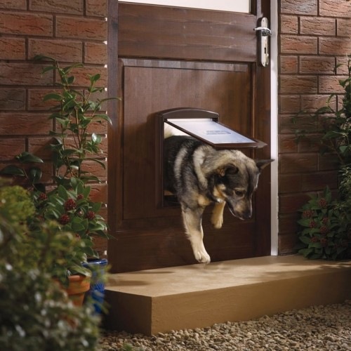 Porta para cães de duas vias, marrom
