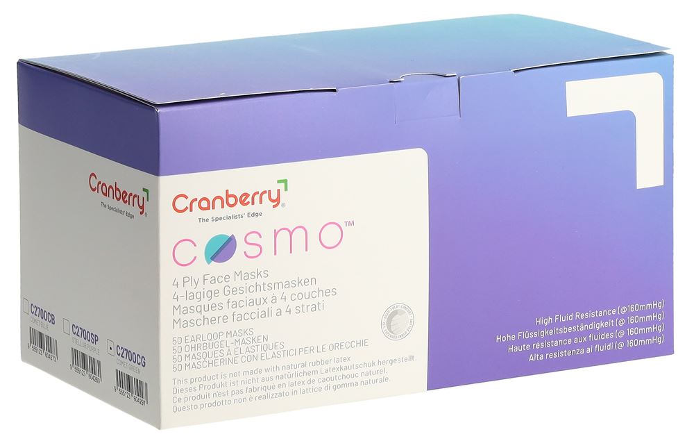 CRANBERRY Cosmo Gesichtsmaske<br>50 Stück, 4-lagig CB2700GG