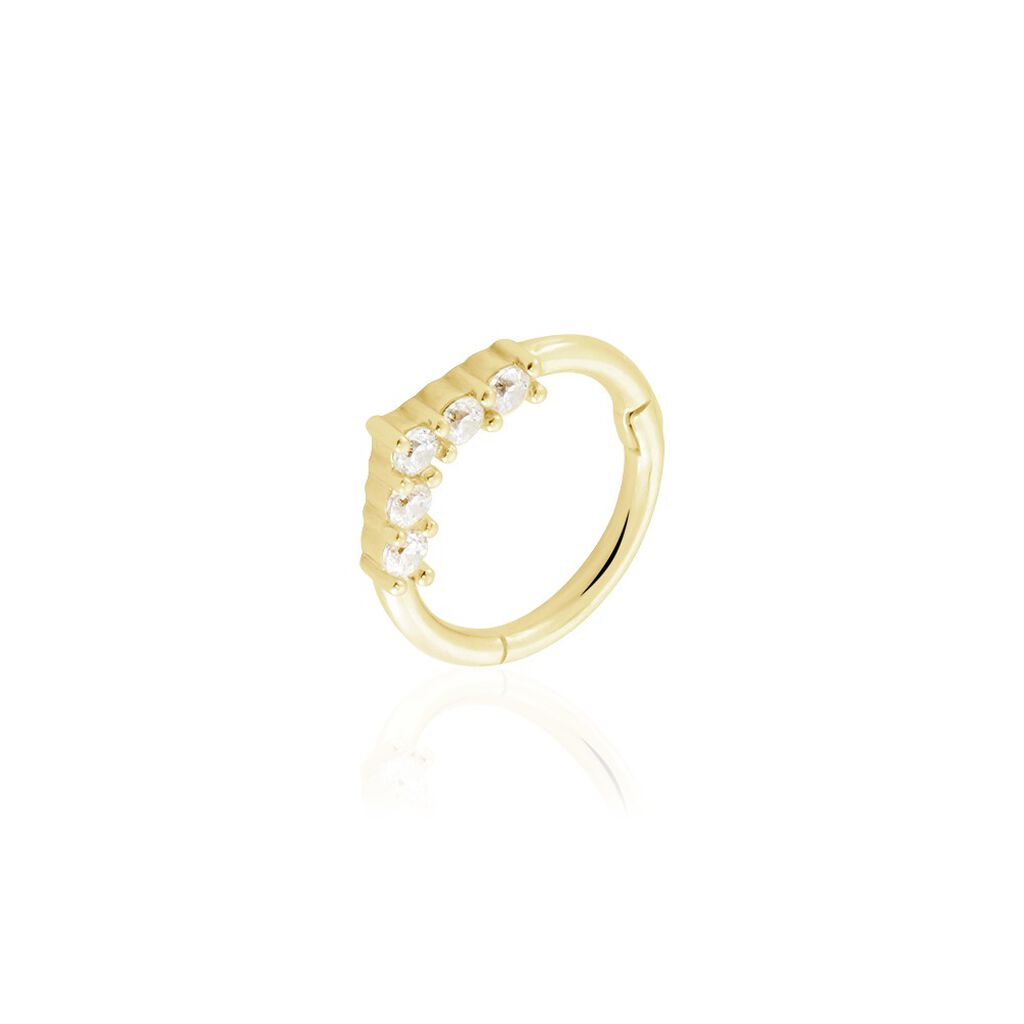 Piercing D'oreille Or Jaune Ailanta Oxydes De Zirconium