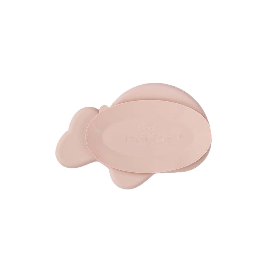 Assiette antidérapante Wally - Rose - Ecru