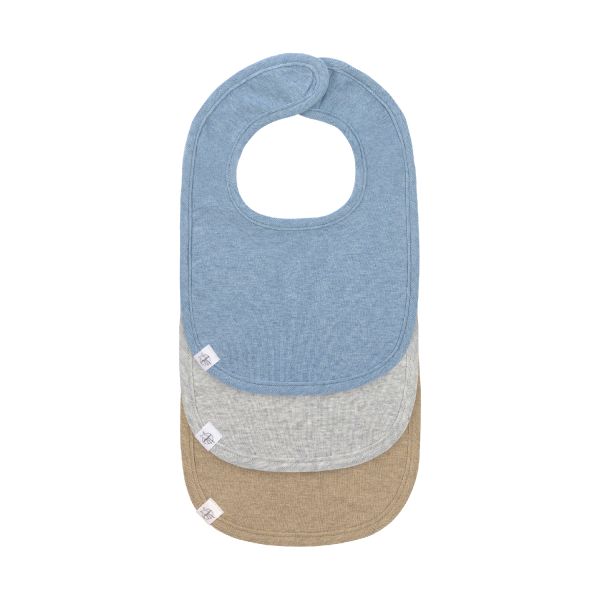 Laessig Slabbetjes Blue / Light Grey / Nature Melange 3 Stuks