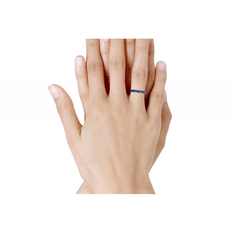 Bague Anneau de Céramique Bleue - 3mm